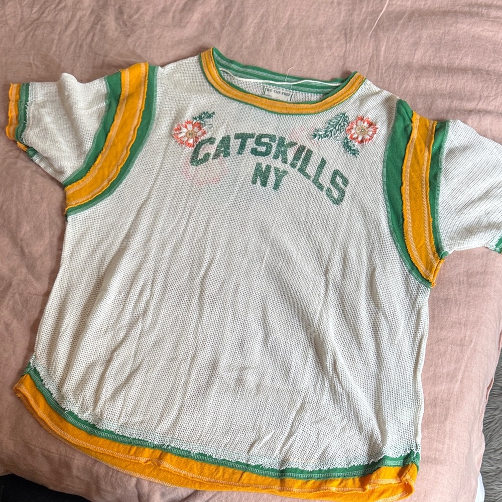 We The Free Jersey Shirt - White, Green, Yellow